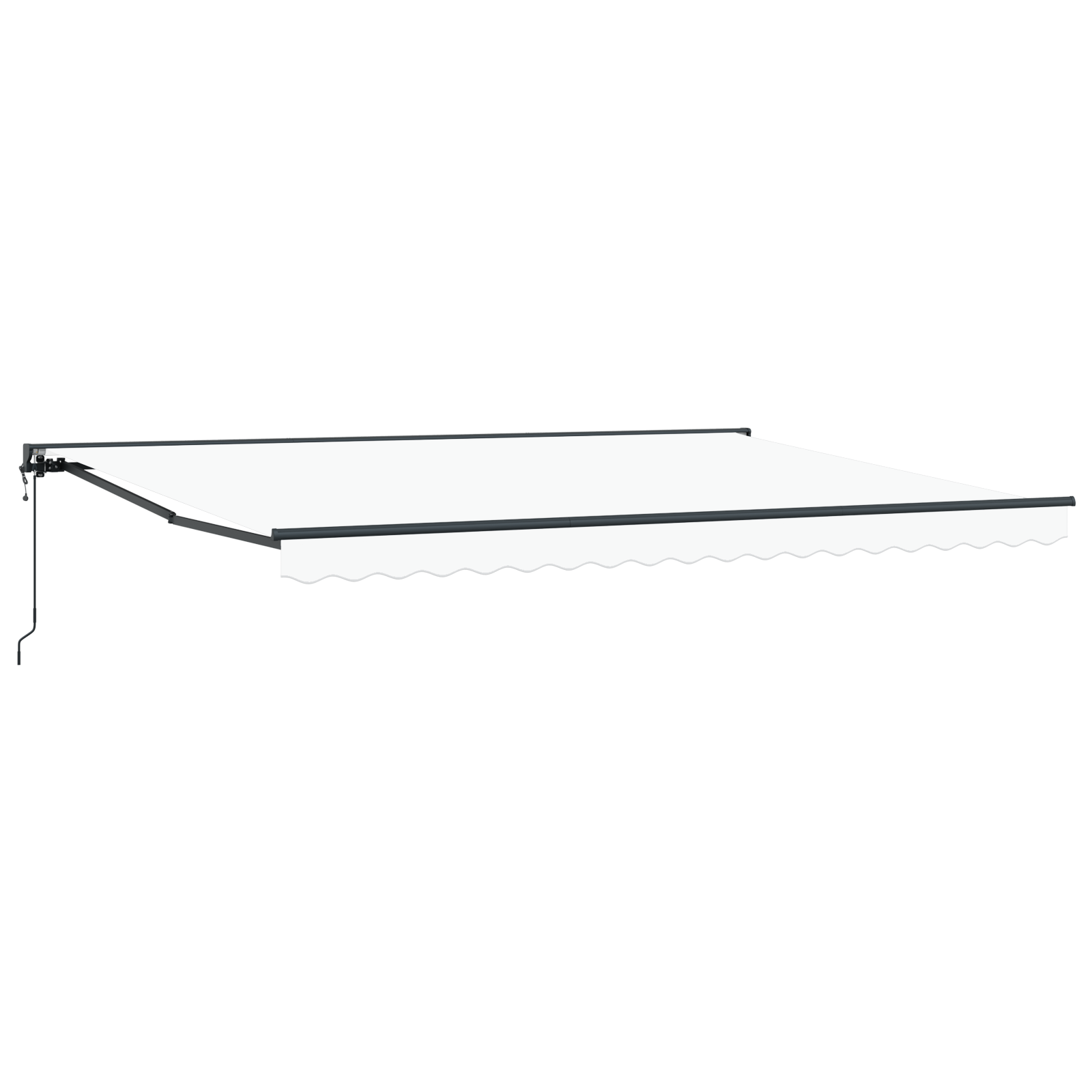 Utrækkelig Markise Hvid 450x300 Cm Polyesterstof - billede 2