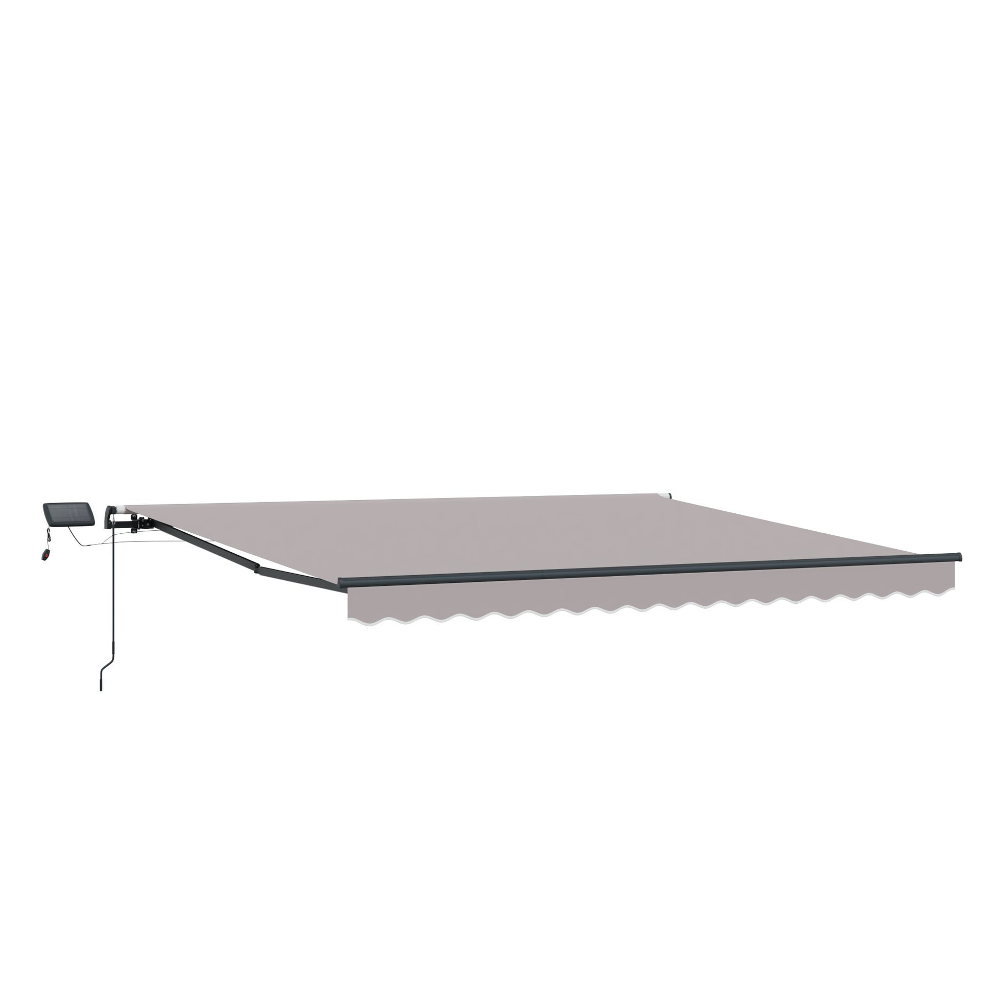 Manuel Udtækkelig Markise med Led Lysegrå 450x300 Cm&&markise Udskiftningstof til 4,5x3 M Ramme Lysegrå - billede 4