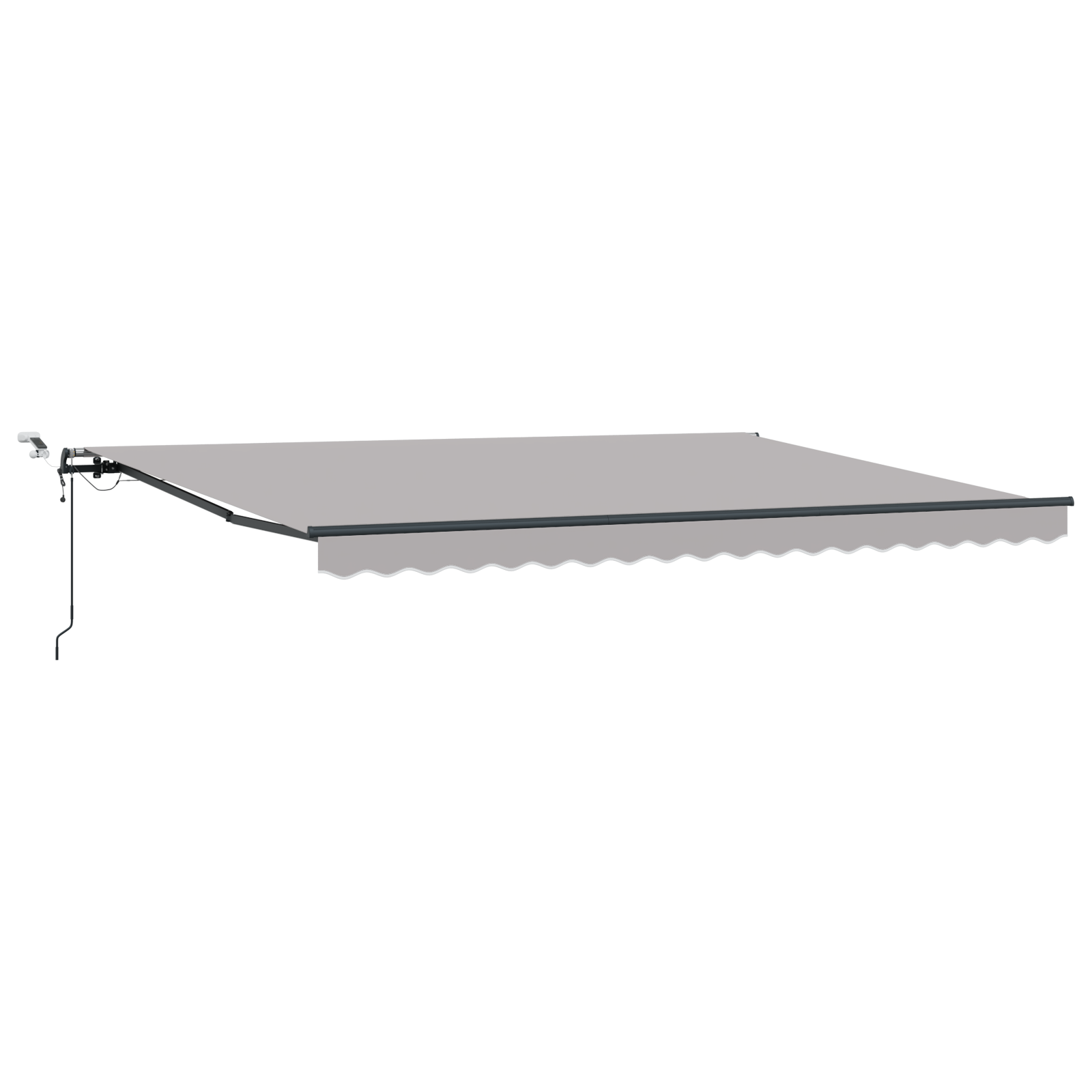Automatisk Udtækkelig Markise med Led Lysegrå 450x300 Cm&&markise Udskiftningsstof til 4,5x3 M Ramme Lysegrå - billede 2