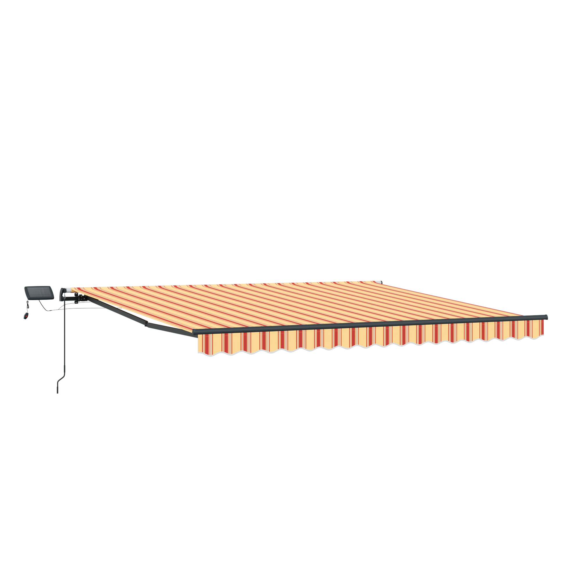 Manuel Udtækkelig Markise med Led Gul og Orange 450x350 Cm - billede 4