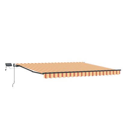 Manuel Udtækkelig Markise med Led Gul og Orange 450x350 Cm - billede 4