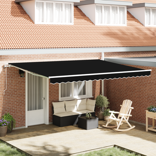 Automatisk Utrækbar Markise Sort 450 X 350 Cm - hovedbillede