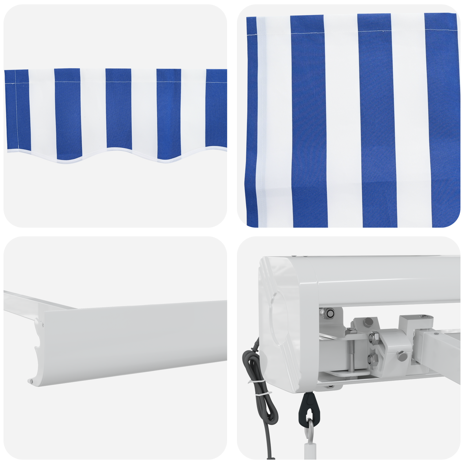 Selvudfoldende Markise Blå og Hvid 500x300 Cm - billede 8
