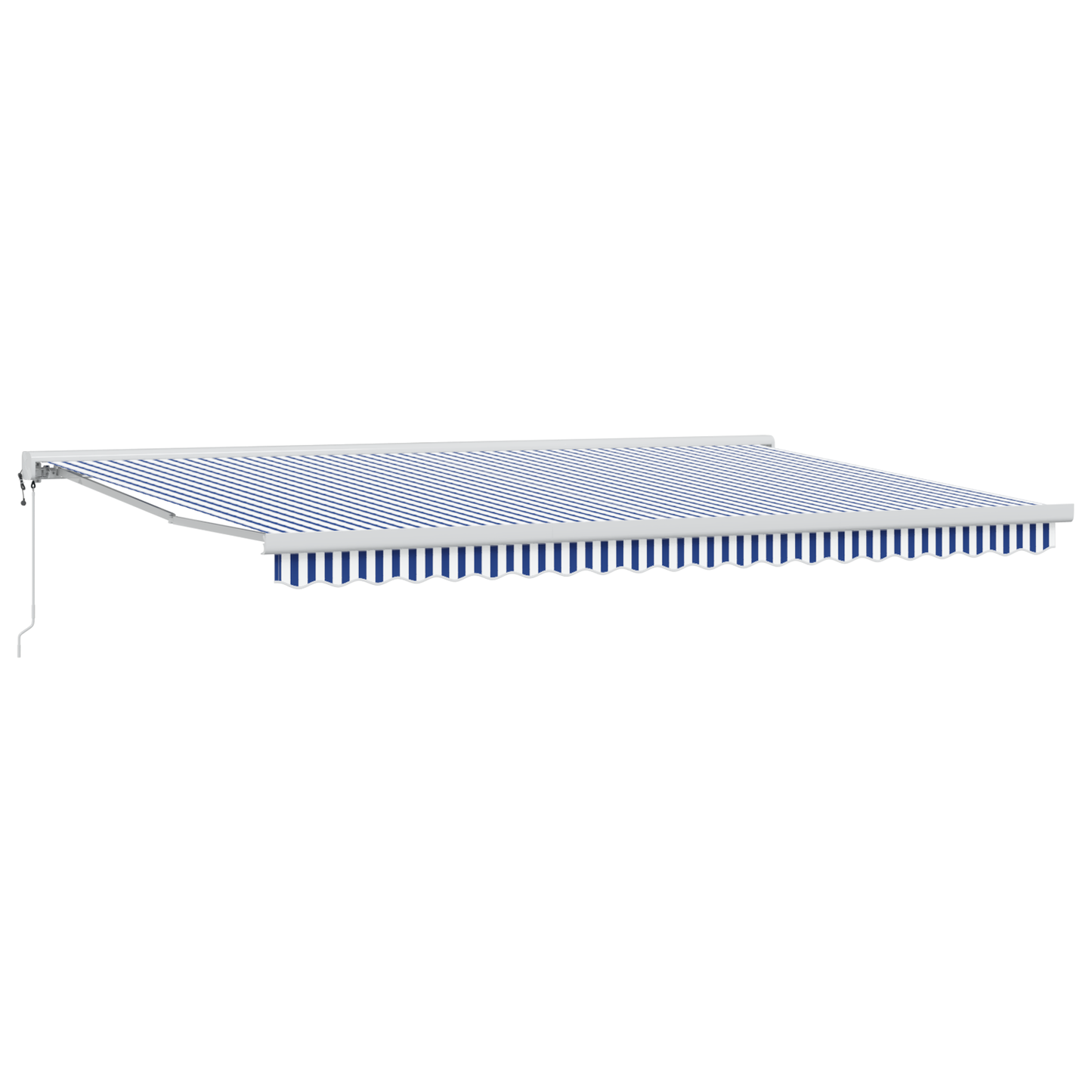 Selvudfoldende Markise Blå og Hvid 500x300 Cm - billede 2
