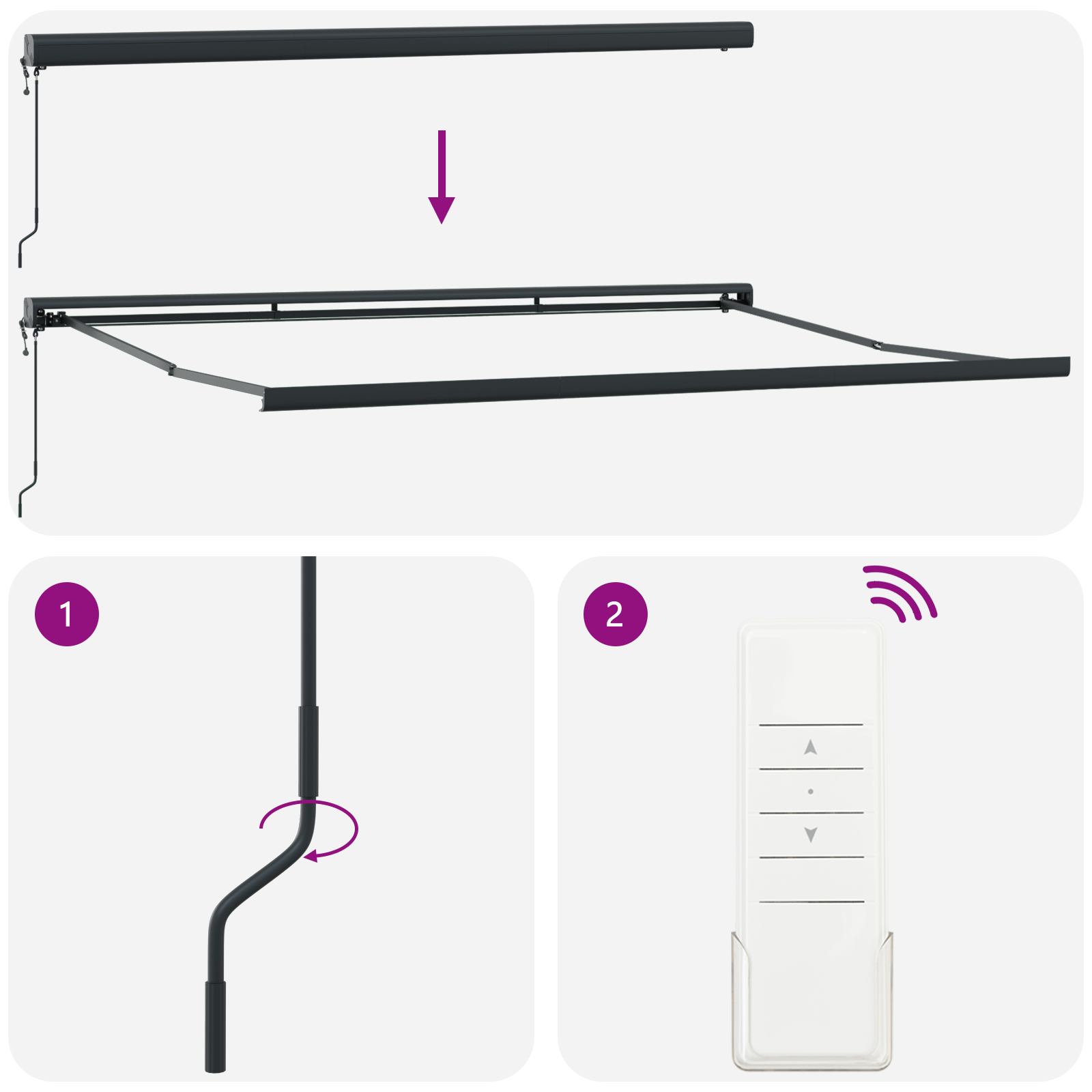 Automatisk Utrækkelig Markise Blå og Hvid 500 X 300 Cm - billede 9