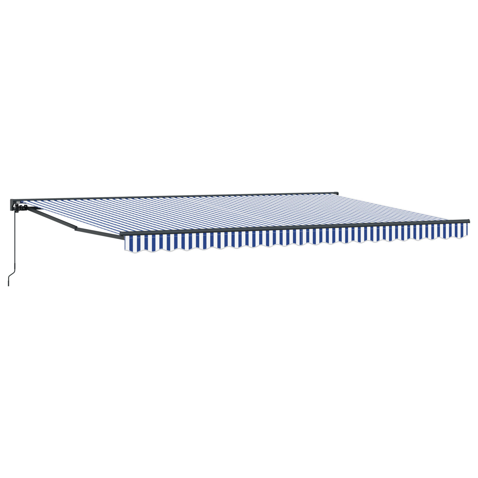 Utrækkelig Markise Blå og Hvid 500x300 Cm - billede 2