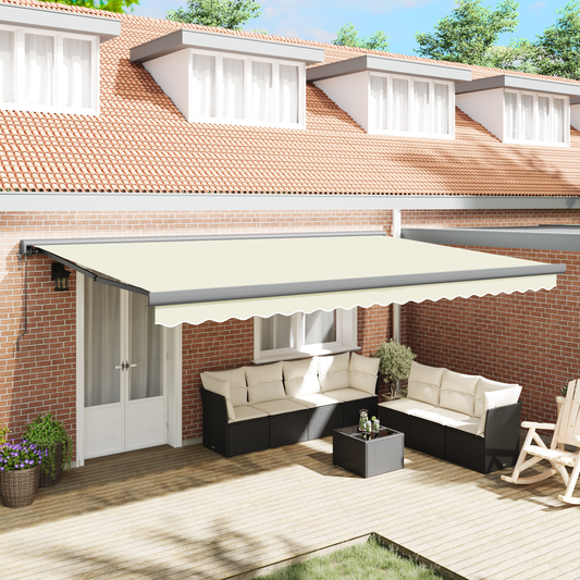 Automatisk Utrækkelig Markise i Creme 500x300 Cm - hovedbillede