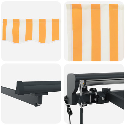 Utrækkelig Markise Orange og Hvid 500x300 Cm - billede 8