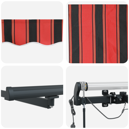 Automatisk Utrækkelig Markise med Led i Orange og Brun, 500x300 Cm - billede 8