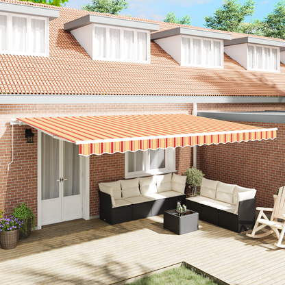 Manuel Udtækkelig Markise Gul og Orange 500x300 Cm - hovedbillede