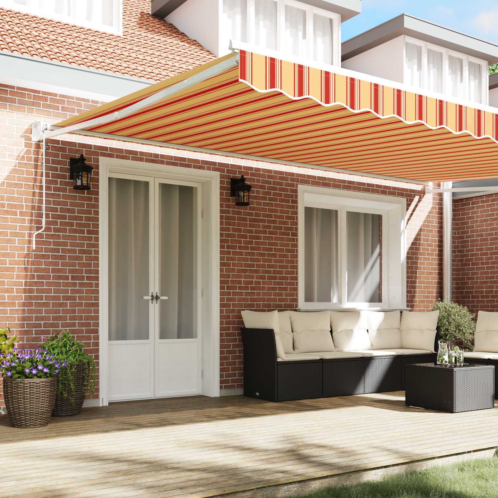 Automatisk Udtækkelig Markise Gul og Orange 500x300 Cm - billede 3