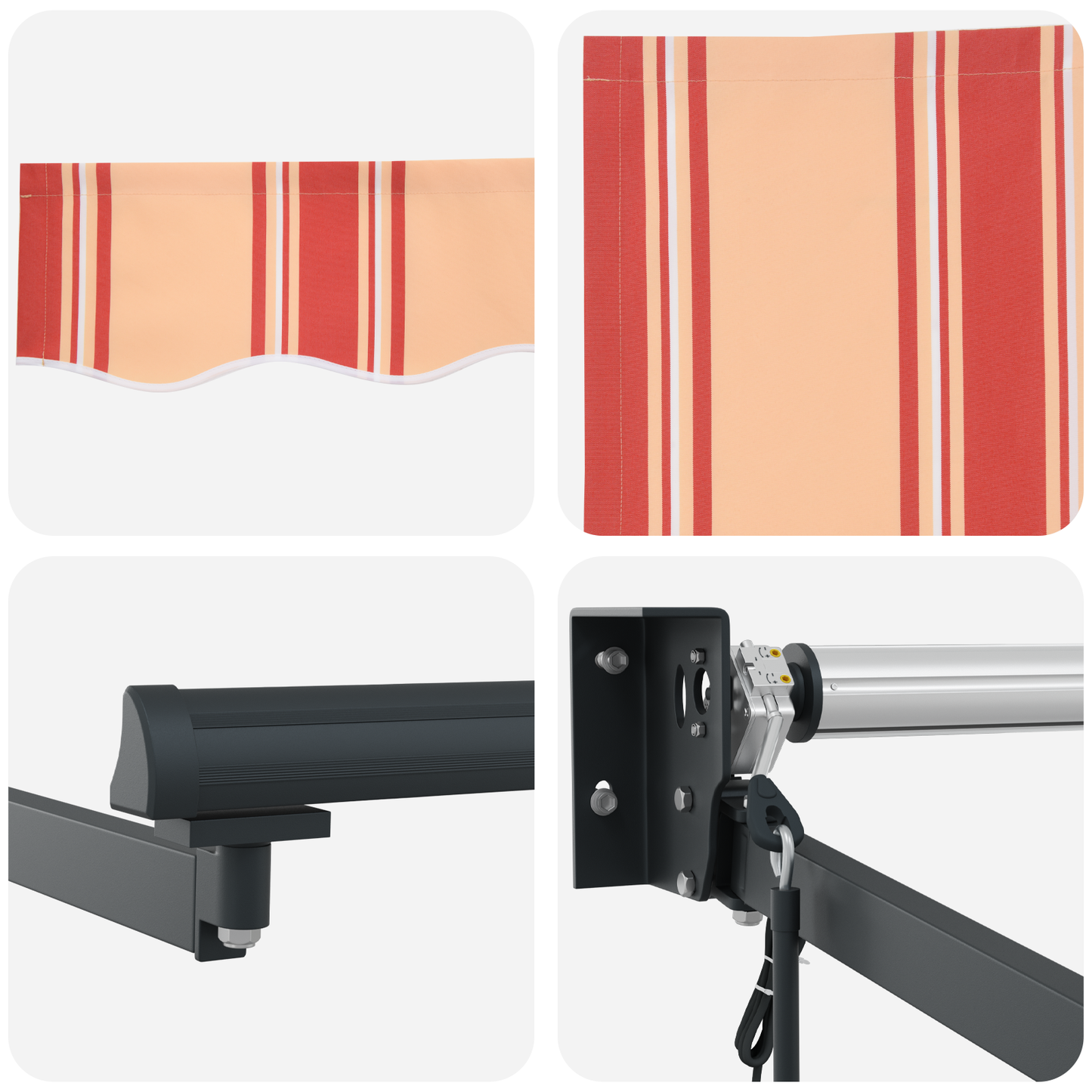 Automatisk Udtækkelig Markise Creme og Orange 500x300 Cm - billede 8