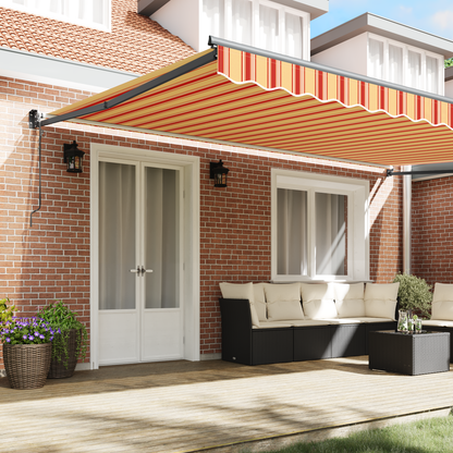 Automatisk Udtækkelig Markise Creme og Orange 500x300 Cm - billede 3