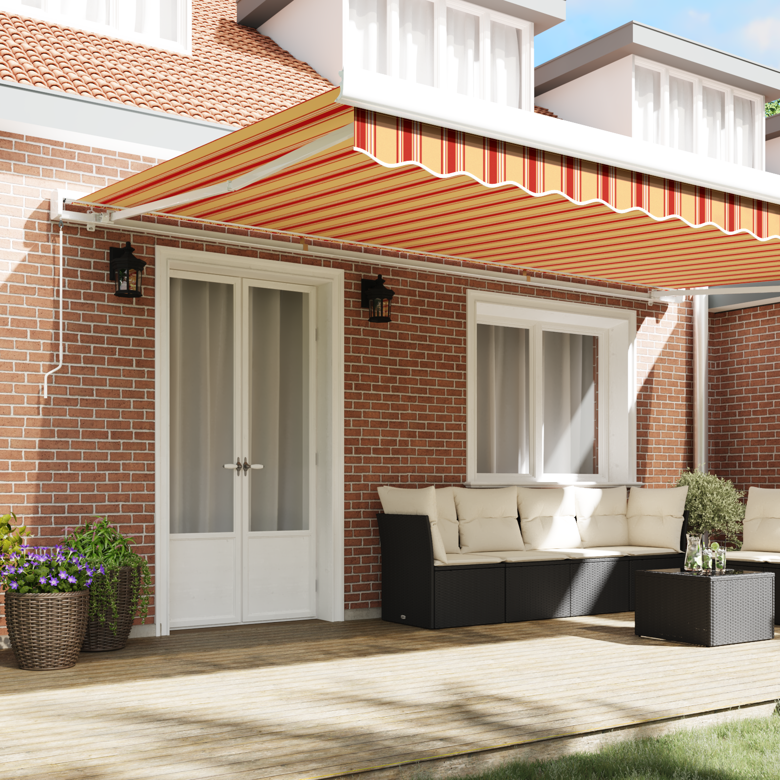 Manuel Udtækkelig Markise Gul og Orange 500x300 Cm - billede 3