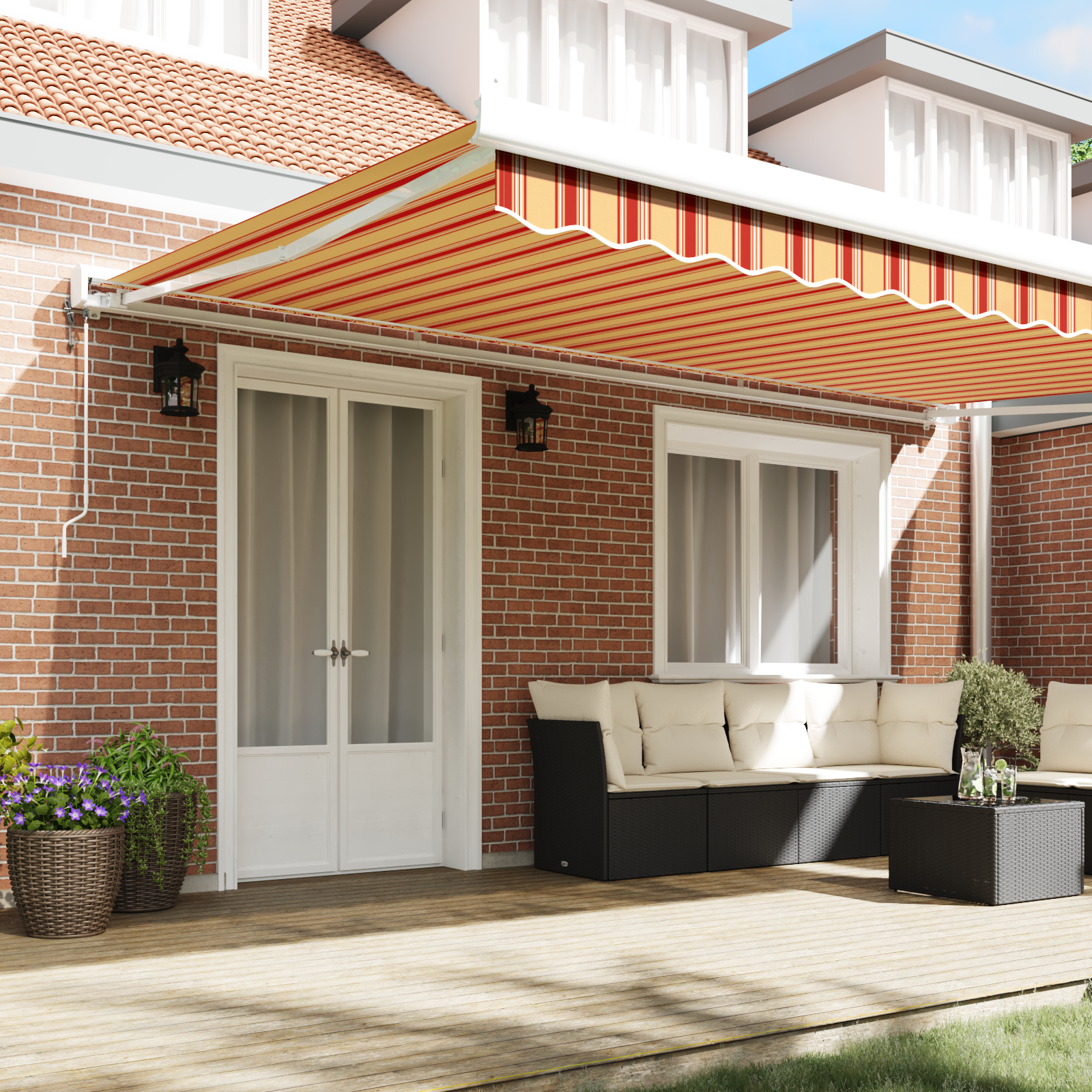Automatisk Utrækkelig Markise Gul og Orange 500x300 Cm - billede 3