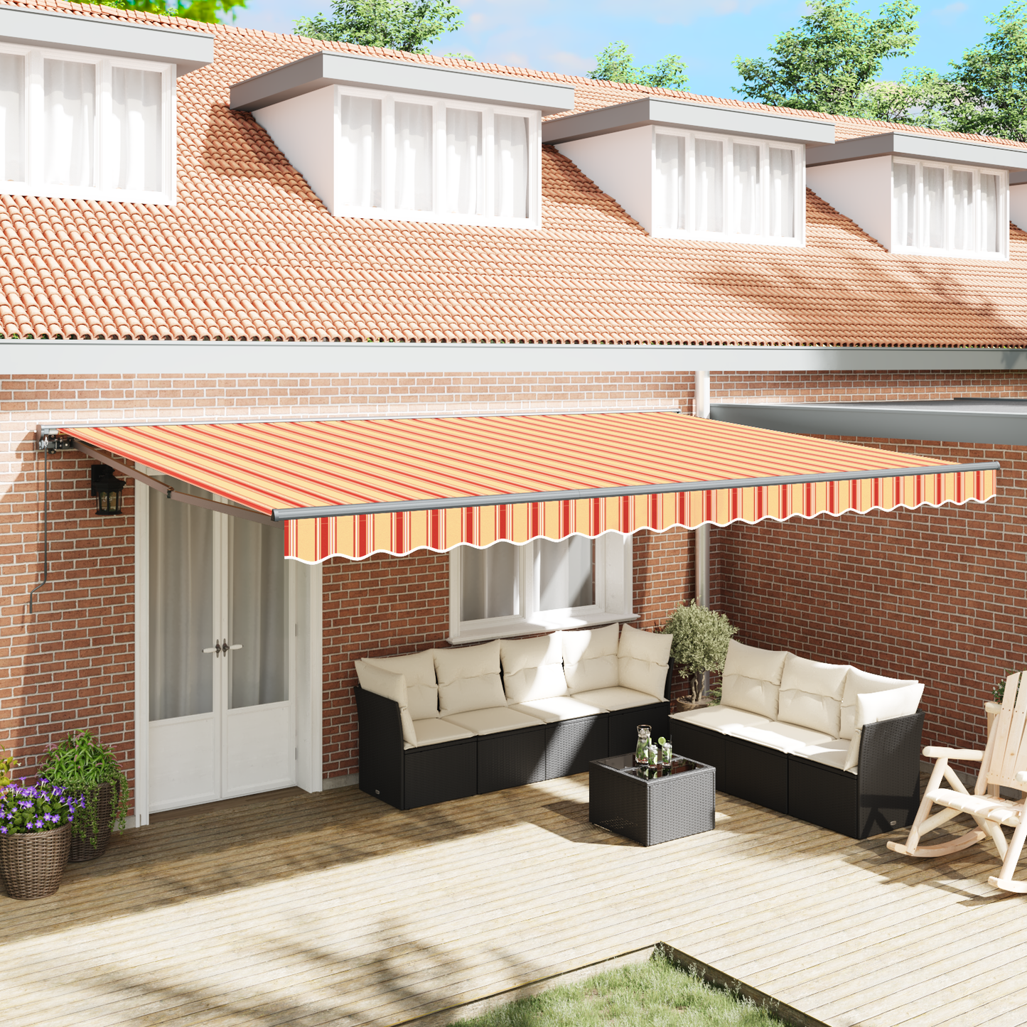 Utrækkelig Markise Gul og Orange 500x300 Cm - hovedbillede