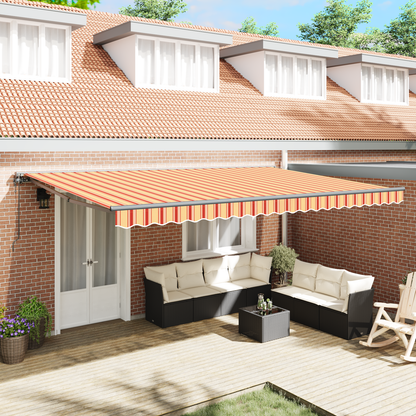 Utrækkelig Markise Gul og Orange 500x300 Cm - hovedbillede