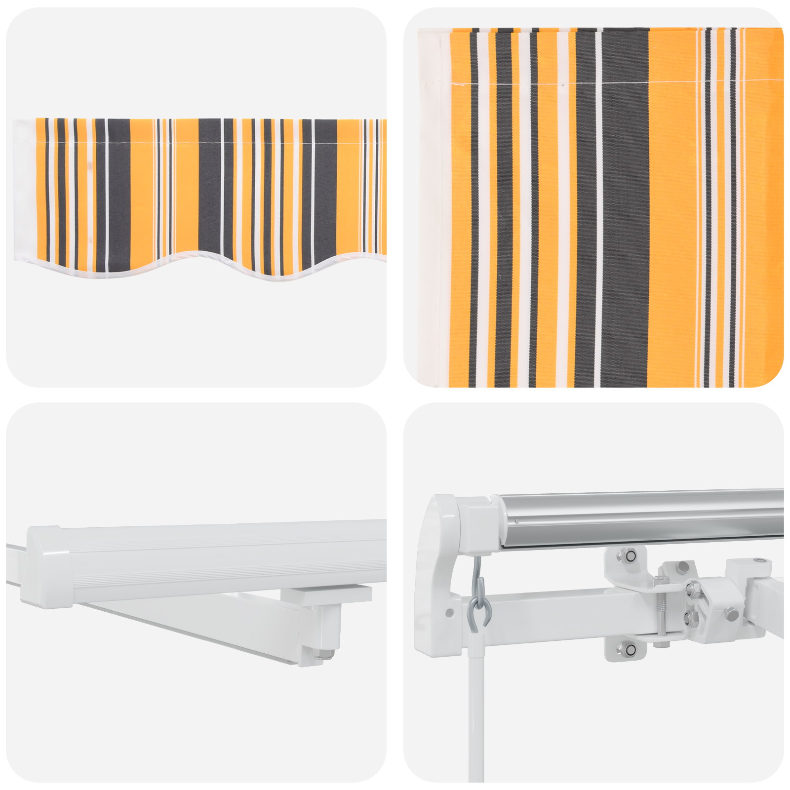 Manuel Utrækkelig Markise med Led Multifarvet Stribe 500 X 300 Cm - billede 9
