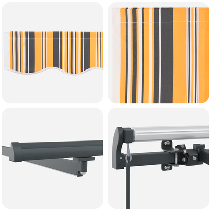 Manuel Utrækkelig Markise med Led Multifarvet Stribe 500x300 Cm - billede 8