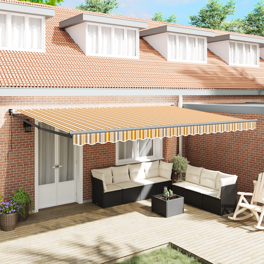Utrækkelig Markise Flerfarvet 500x300 Cm Stof - hovedbillede