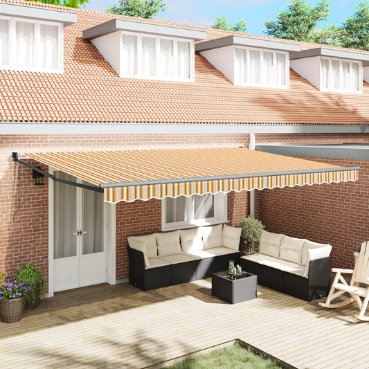 Automatisk Udtækkelig Markise Multicolour Stripe 500x300 Cm - hovedbillede