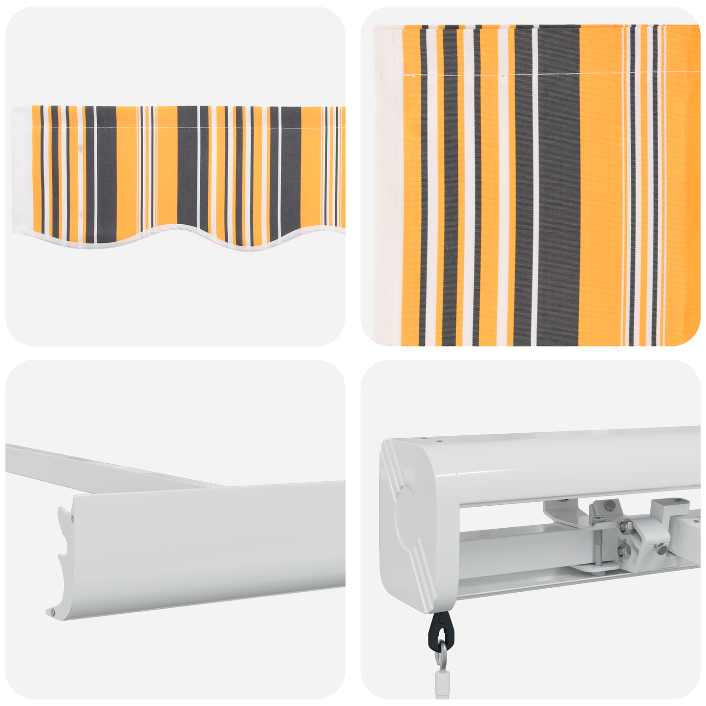 Manuel Udtækkelig Markise Flerfarvet Stripe 500x300 Cm - billede 8