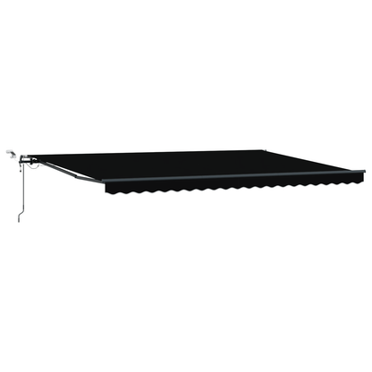 Automatisk Udrulningsmarkise med Led Sort 500x300 Cm&&markise Erstatningsstof til 5x3 M Ramme Sort - billede 2
