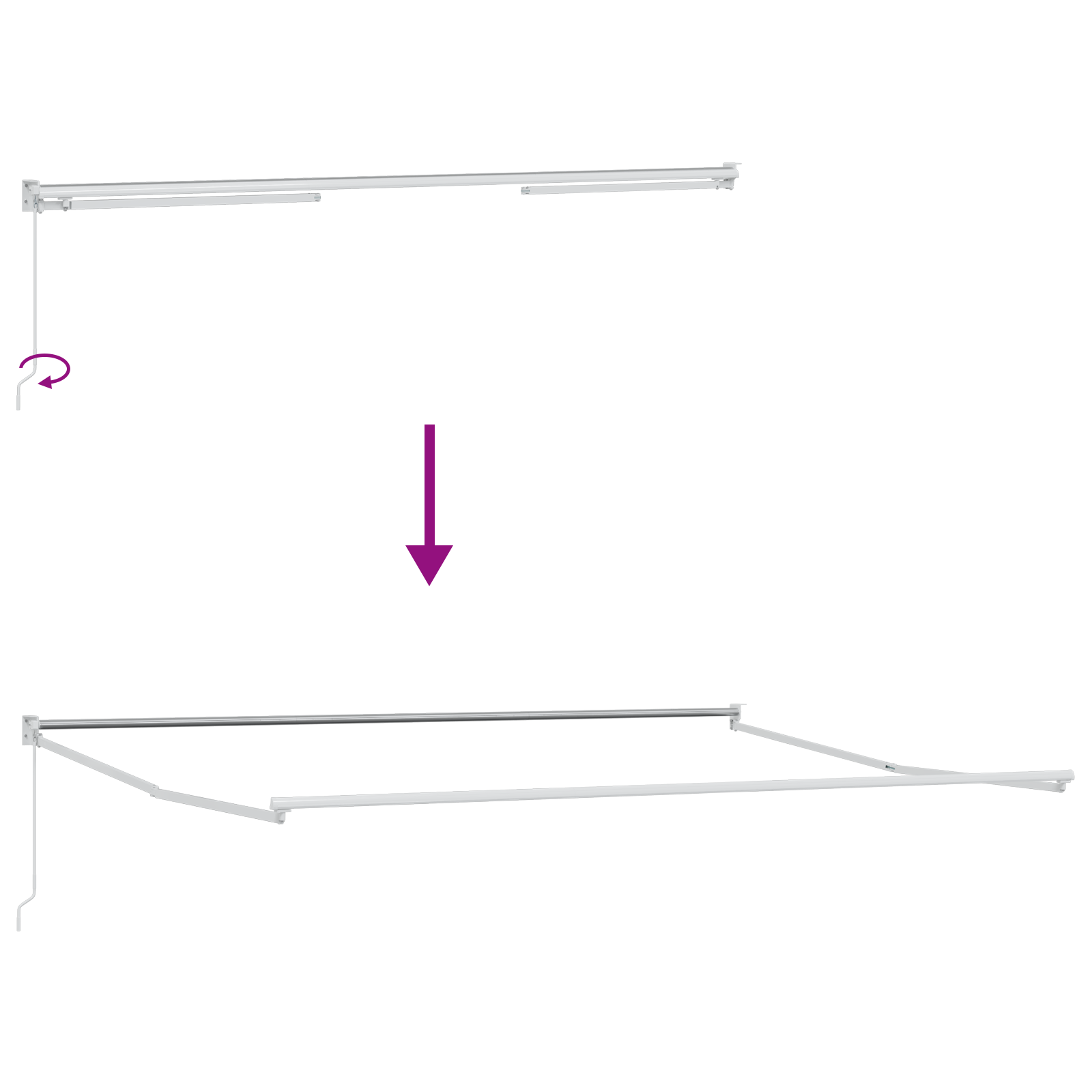 Manuel Udtækkelig Markise Sort 500x300 Cm&&markise Erstatningsstof til 5x3 M Ramme Sort - billede 9