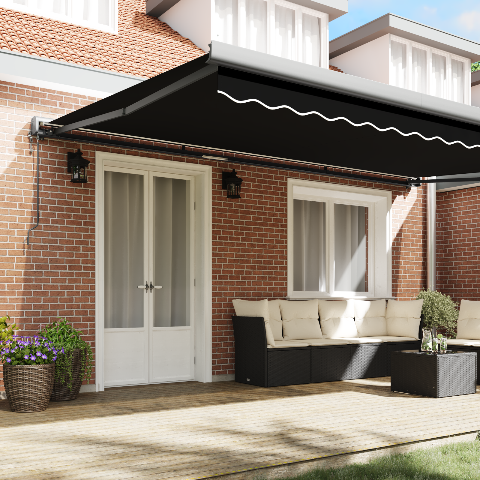 Automatisk Utrækkelig Markise Sort 500x300 Cm - billede 3