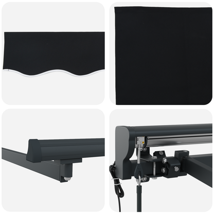 Utrækkelig Markise Sort 500x300 Cm Polyester og Aluminium - billede 8