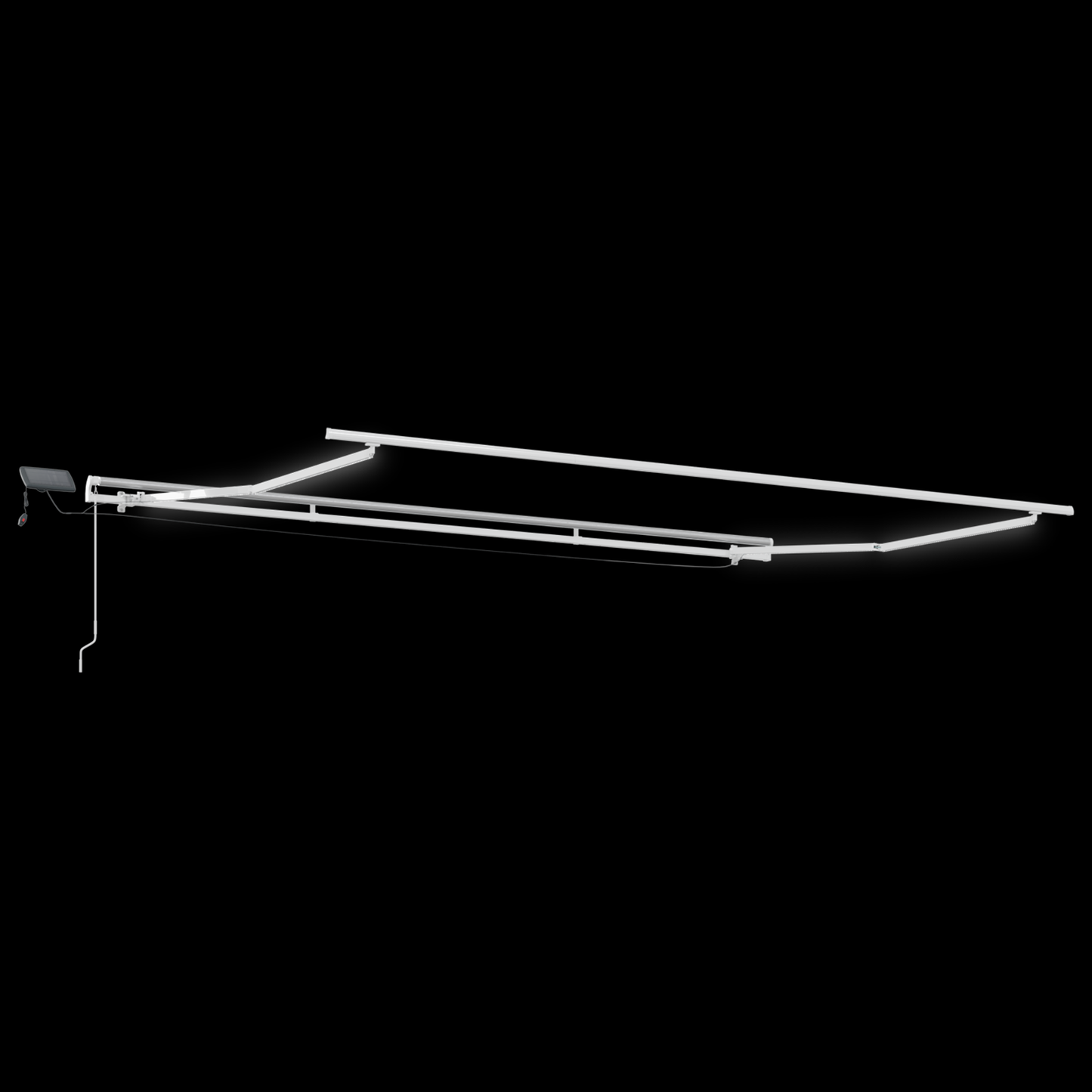 Manuel Utrækkelig Markise med Led Hvid 500 X 300 Cm - billede 5
