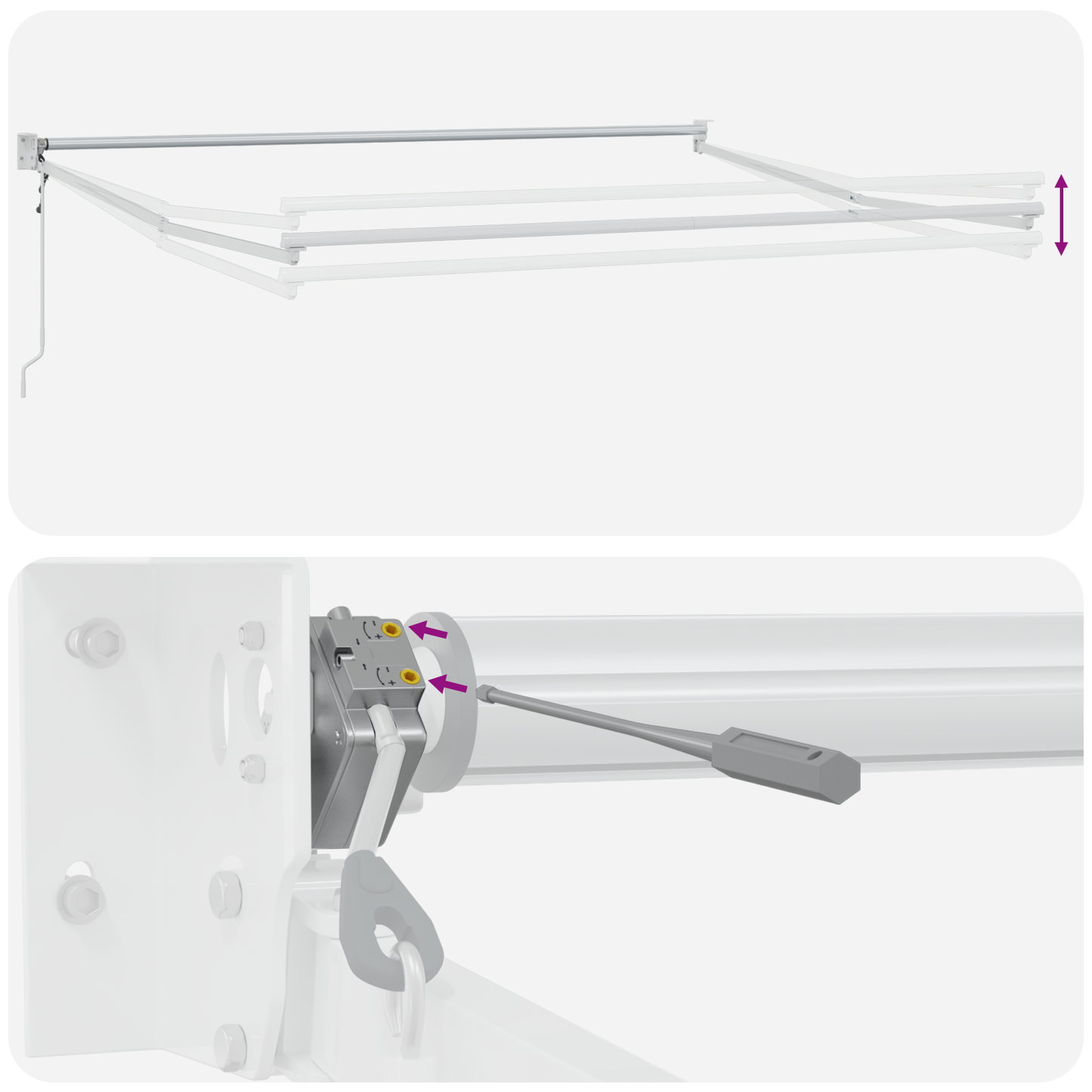 Automatisk Sammenrullelig Markise Hvid 500x300 Cm&&markise Udskiftningsstof til 5x3 M Ramme Hvid - billede 10