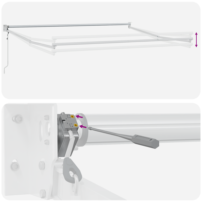 Automatisk Sammenrullelig Markise Hvid 500x300 Cm&&markise Udskiftningsstof til 5x3 M Ramme Hvid - billede 10