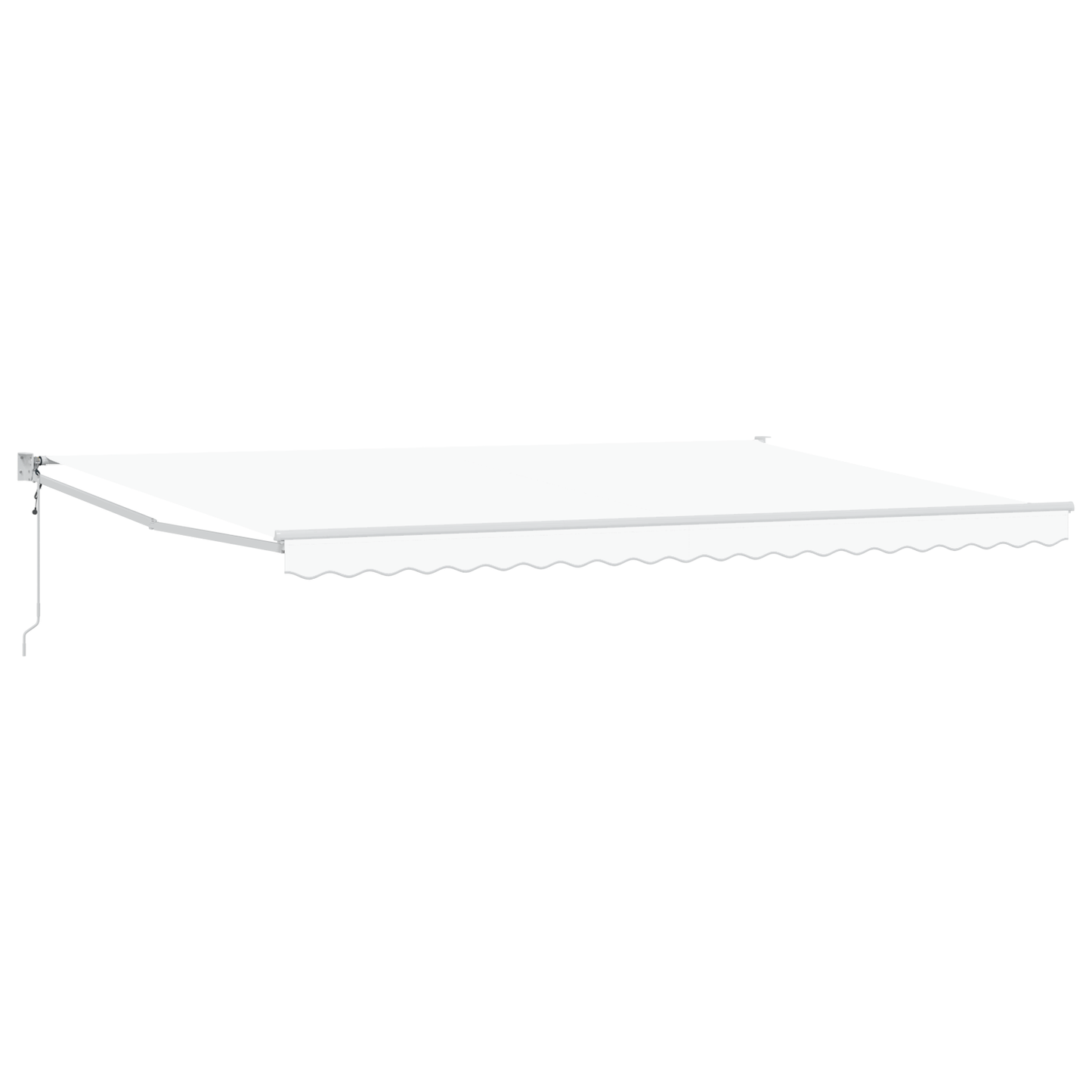 Automatisk Sammenrullelig Markise Hvid 500x300 Cm&&markise Udskiftningsstof til 5x3 M Ramme Hvid - billede 2