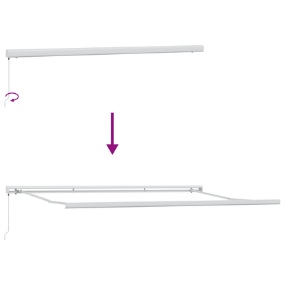 Manuel Sammenrullelig Markise Hvid 500x300 Cm&&markise Udskiftningsstof til 5x3 M Rammemodel Hvid - billede 9