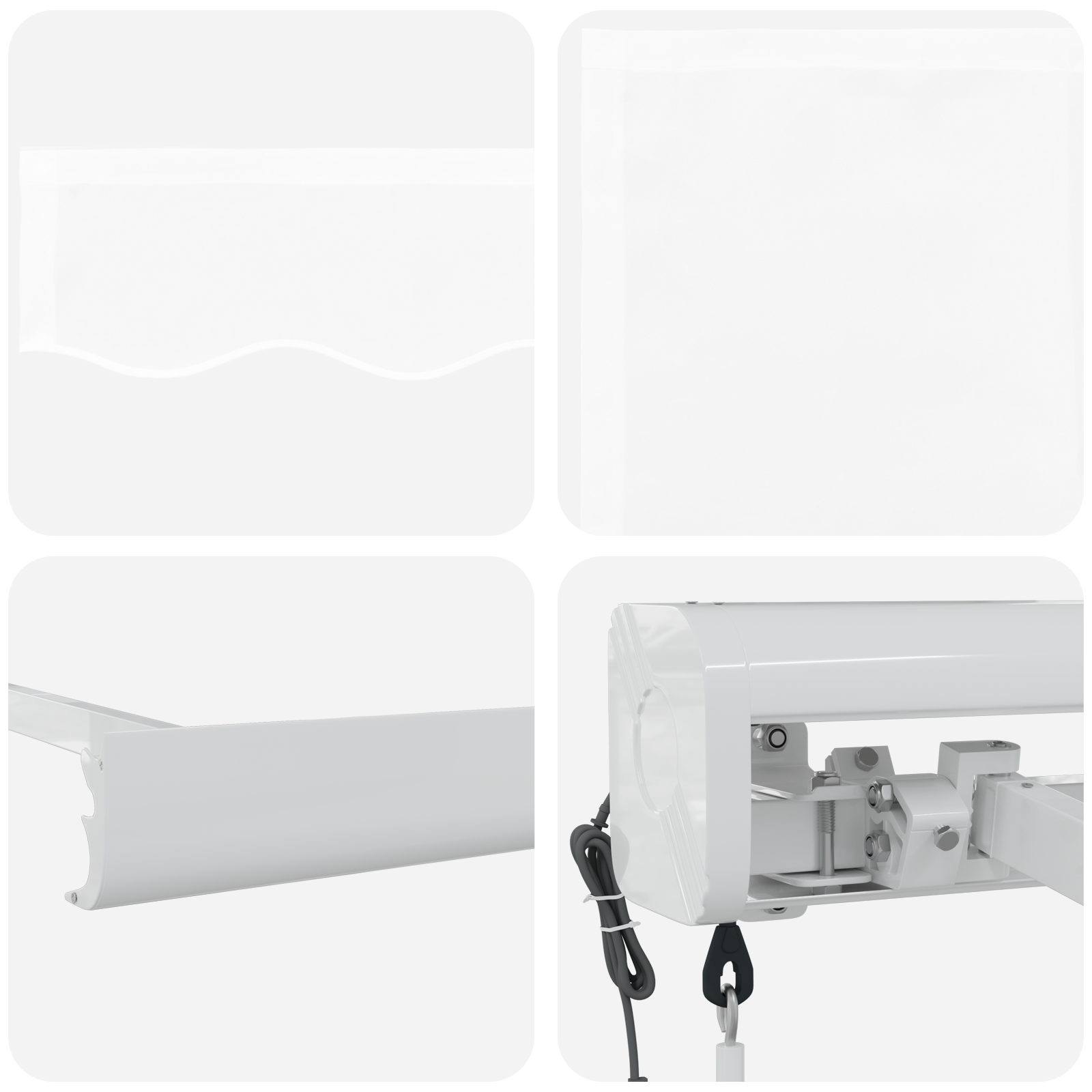 Justerbar Markise – Hvid, 500x300 Cm - billede 8