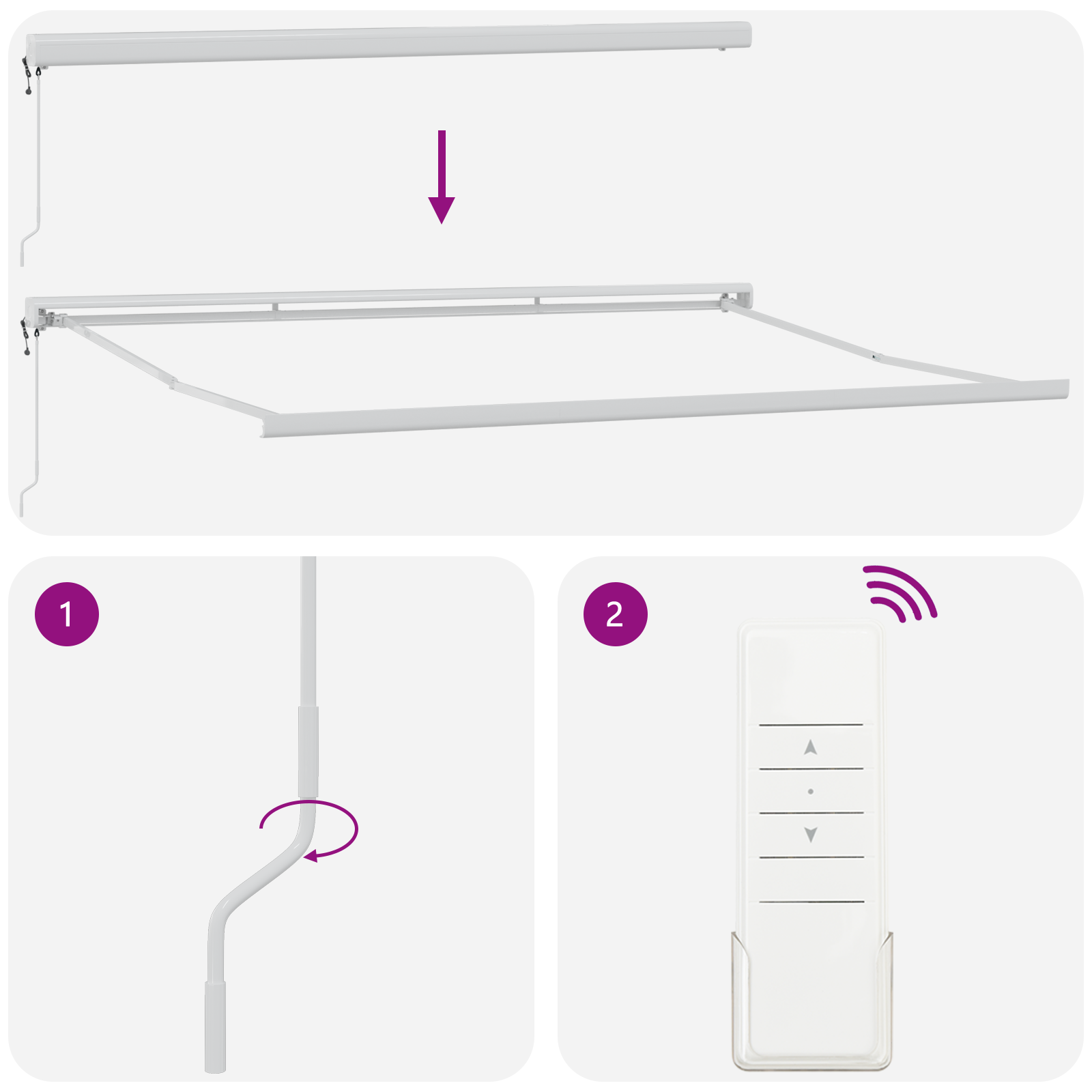 Justerbar Markise – Hvid, 500x300 Cm - billede 9