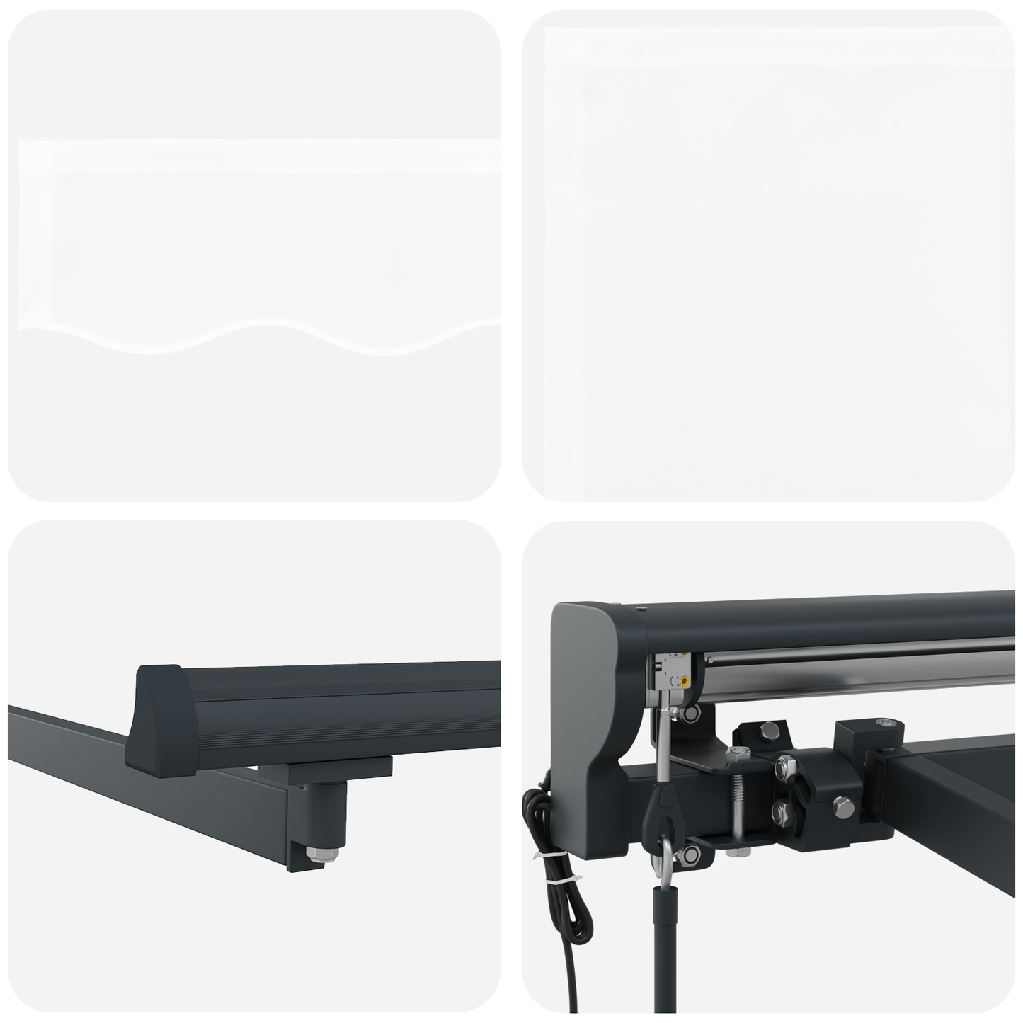 Utrækkelig Markise Hvid 500x300 Cm Stof og Aluminium - billede 8
