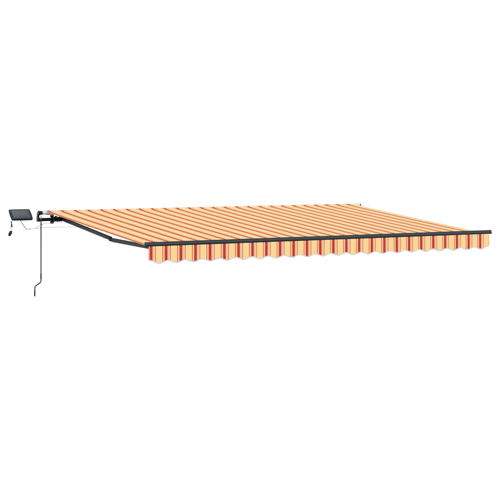 Manuel Udtækkelig Markise med Led Gul og Orange 500x350 Cm - billede 4