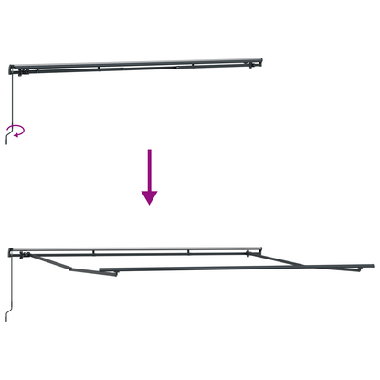 Manuel Utrækbar Markise Sort 500 X 350 Cm - billede 9