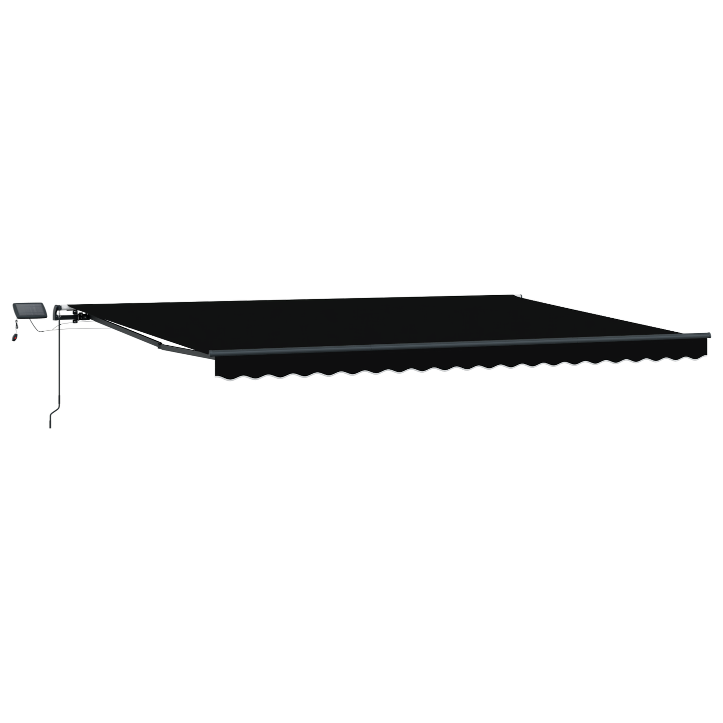Manuel Udtækkelig Markise med Led Sort 500x350 Cm&&markise Erstatningsstof til 5x3,5 M Ramme Sort - billede 4