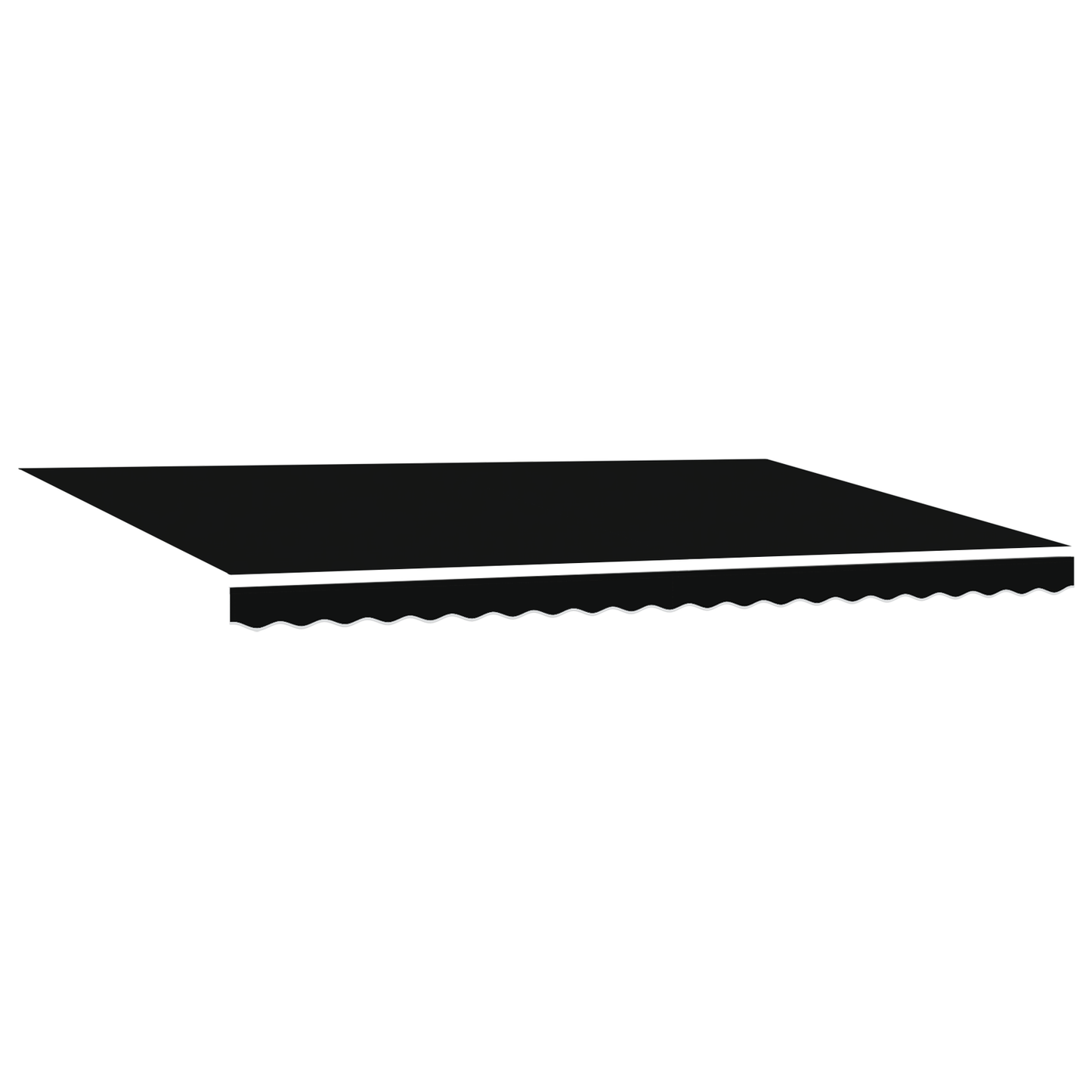 Automatisk Udtækkelig Markise Sort 500x350 Cm&&markise Erstatningsstof til 5x3.5 M Ramme Sort - billede 2
