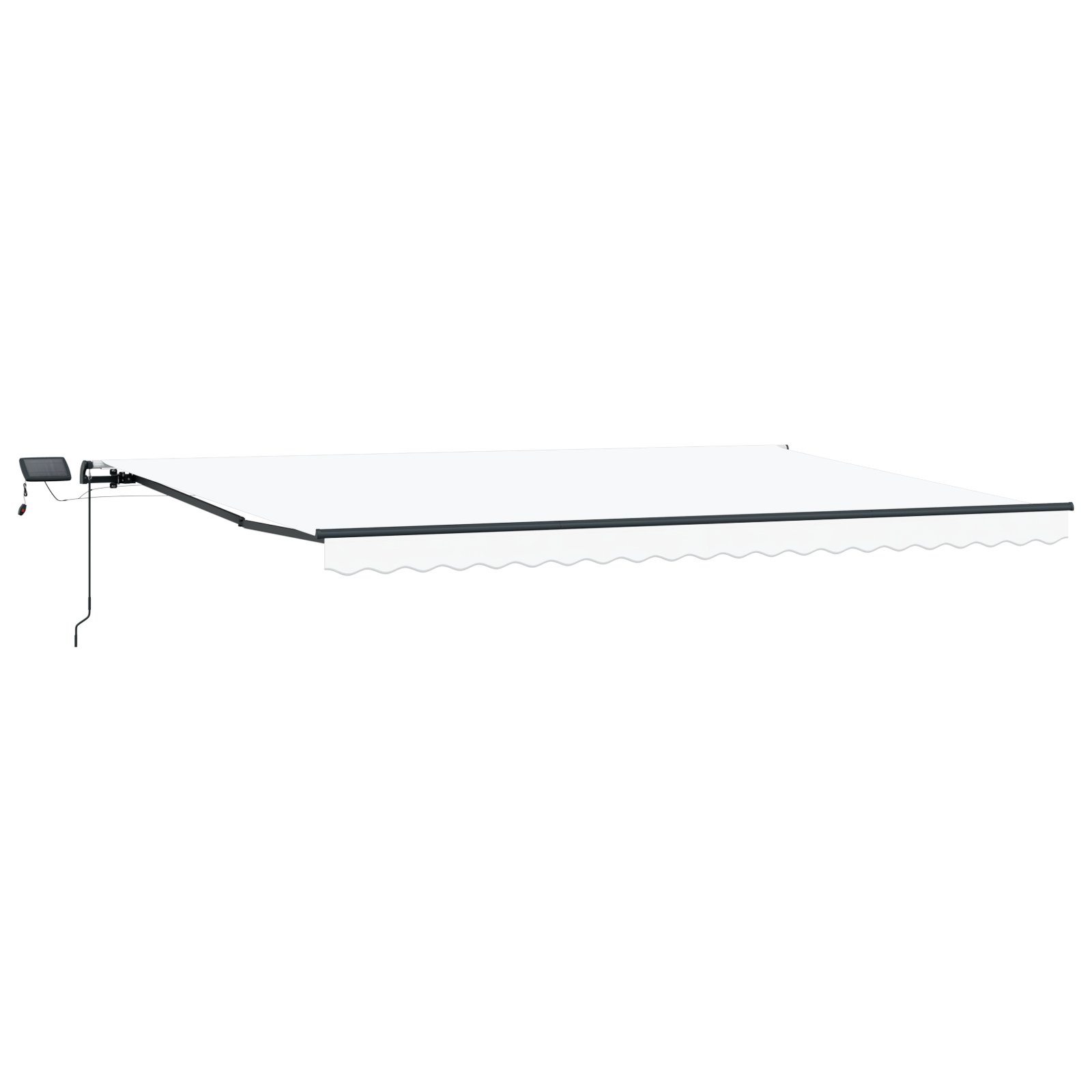 Manuel Udtækkelig Markise med Led Hvid 500x350 Cm&&markiseerstatningsstof til 5x3,5 M Ramme Hvid - billede 4