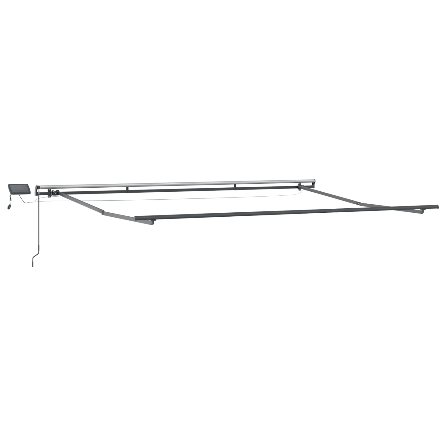 Manuel Udtækkelig Markise med Led Hvid 500x350 Cm&&markiseerstatningsstof til 5x3,5 M Ramme Hvid - billede 3