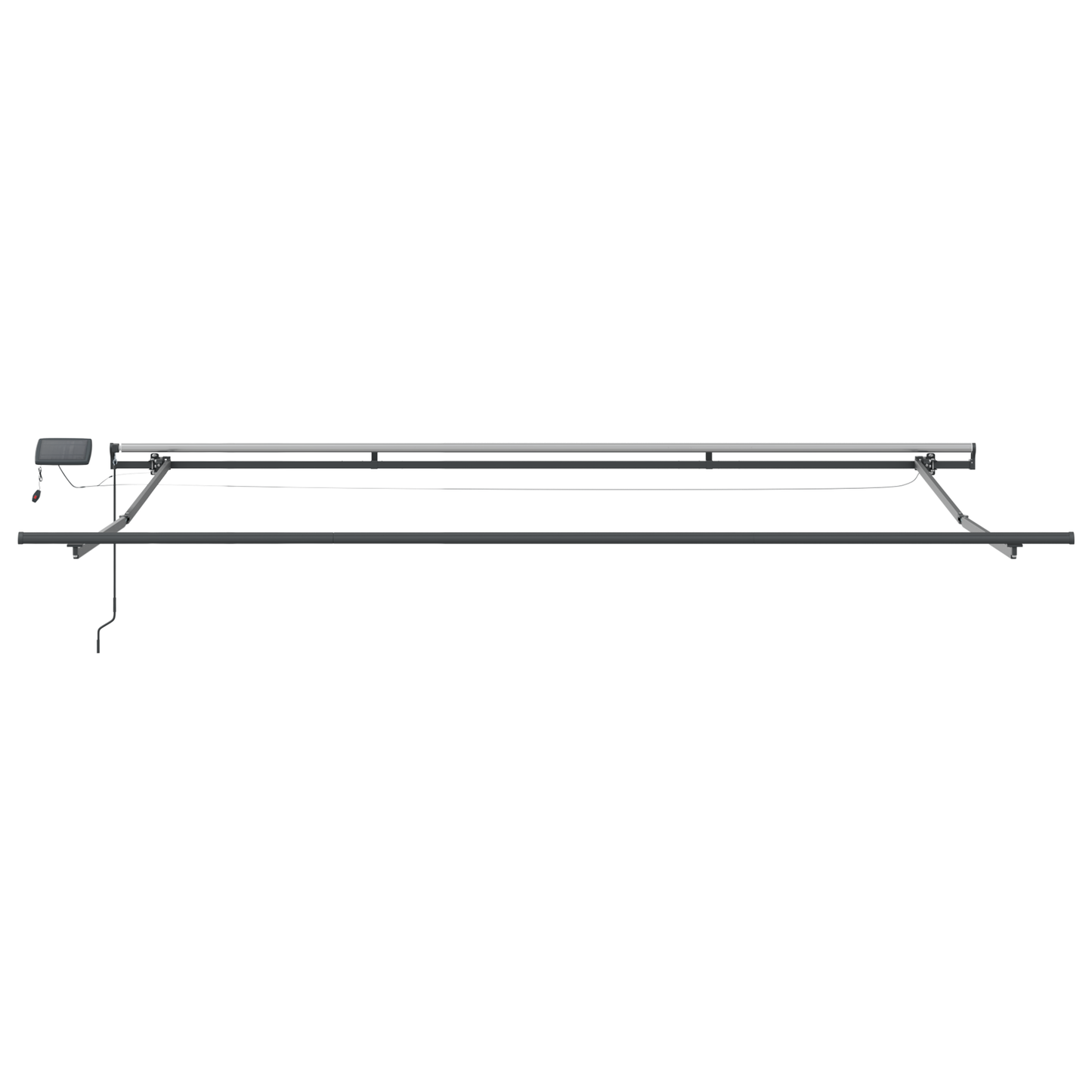 Manuel Udtækkelig Markise med Led Hvid 500x350 Cm&&markiseerstatningsstof til 5x3,5 M Ramme Hvid - billede 7