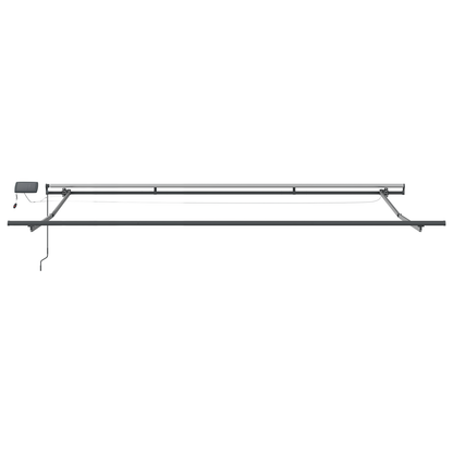 Manuel Udtækkelig Markise med Led Hvid 500x350 Cm&&markiseerstatningsstof til 5x3,5 M Ramme Hvid - billede 7