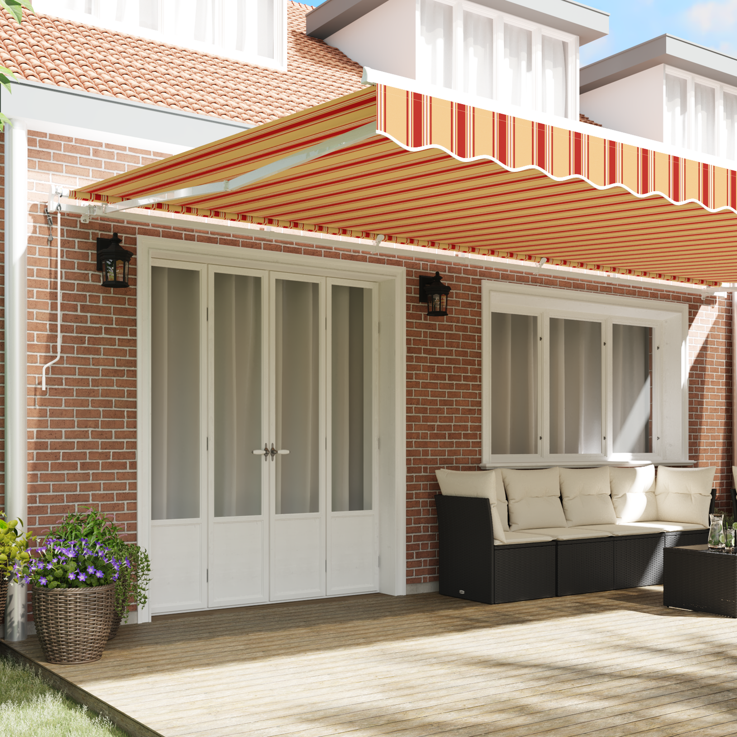Automatisk Utrækbar Markise Gul og Orange 600 X 300 Cm - billede 3