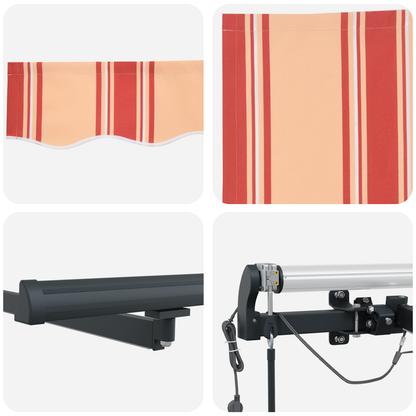 Automatisk Udrulningsmarkise med Led Gul og Orange 600x300 Cm - billede 8