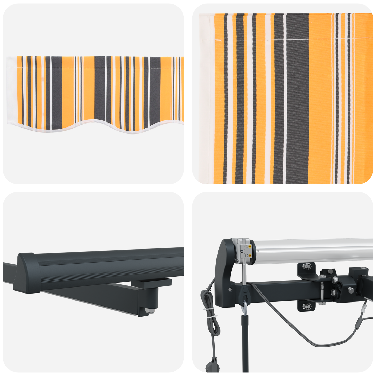 Automatisk Udtækkelig Markise med Led Multifarvet Stribe 600x300 Cm - billede 8
