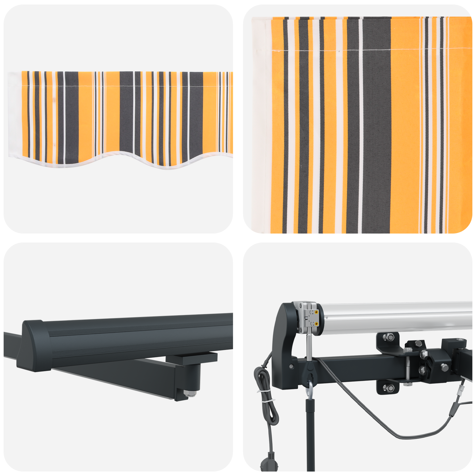 Automatisk Udtækkelig Markise med Led Multifarvet Stribe 600x300 Cm - billede 8